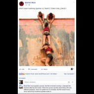 Spartan Race Facebook Page features showcases Charleston Warriors Adam Von Ins, Stephen Siraco, Orla Walsh,  Stepahine Keenan & Elea Faucheron on the slipwall as they appear on NBC Spartan Ultimat